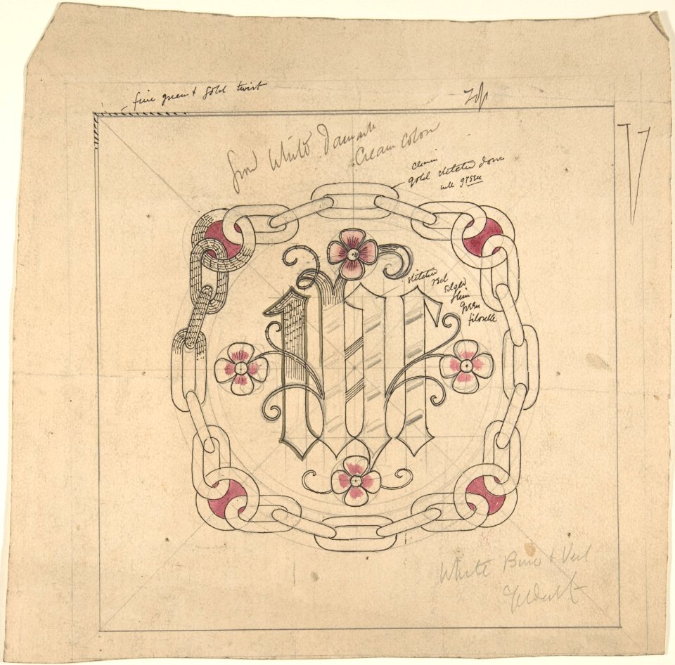 Design for Ecclesiastical Embroidery -- Veil and Bun MET DP804268