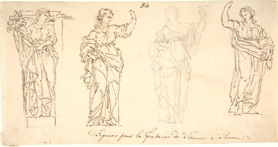 Design for Female Figures for the Trevi Fountain MET DP808768