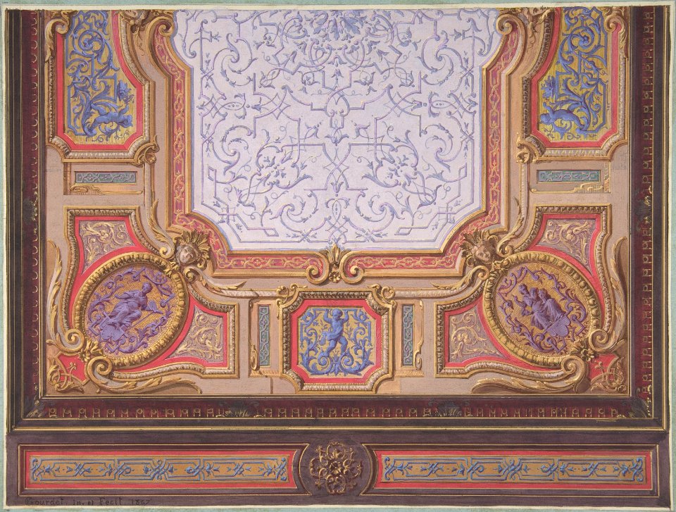 Design for Ceiling of Grand Salon, Hôtel Hope MET DP807053