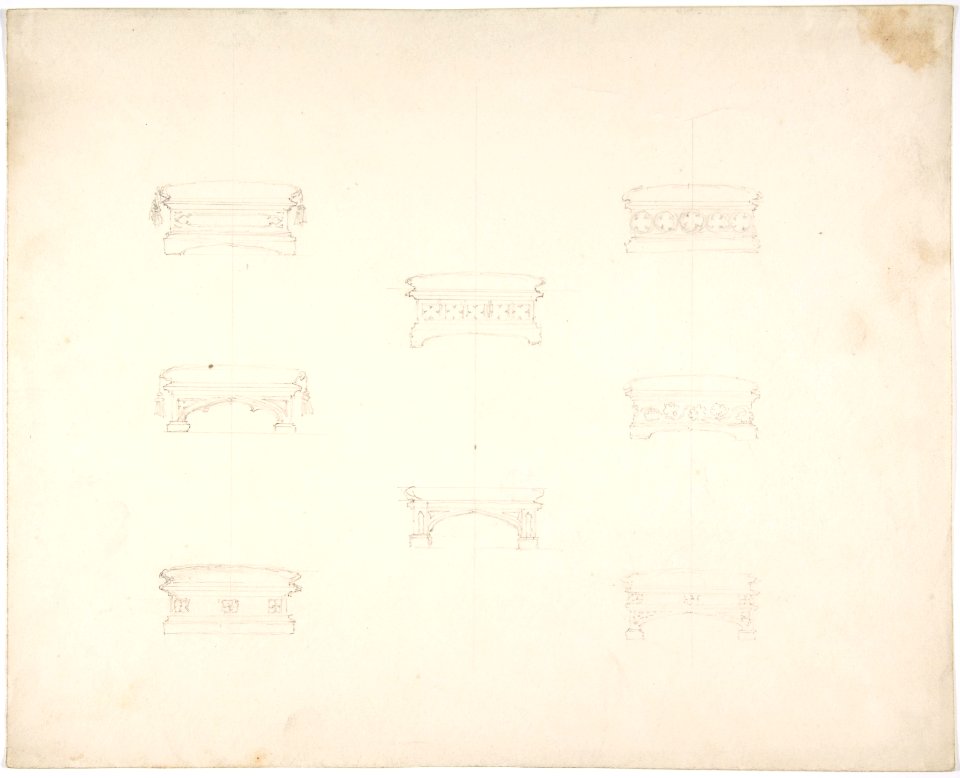 Design for Eight Gothic Footstools MET DP807214