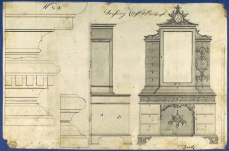 Dressing Chest and Bookcase, from Chippendale Drawings, Vol. II MET DP118215