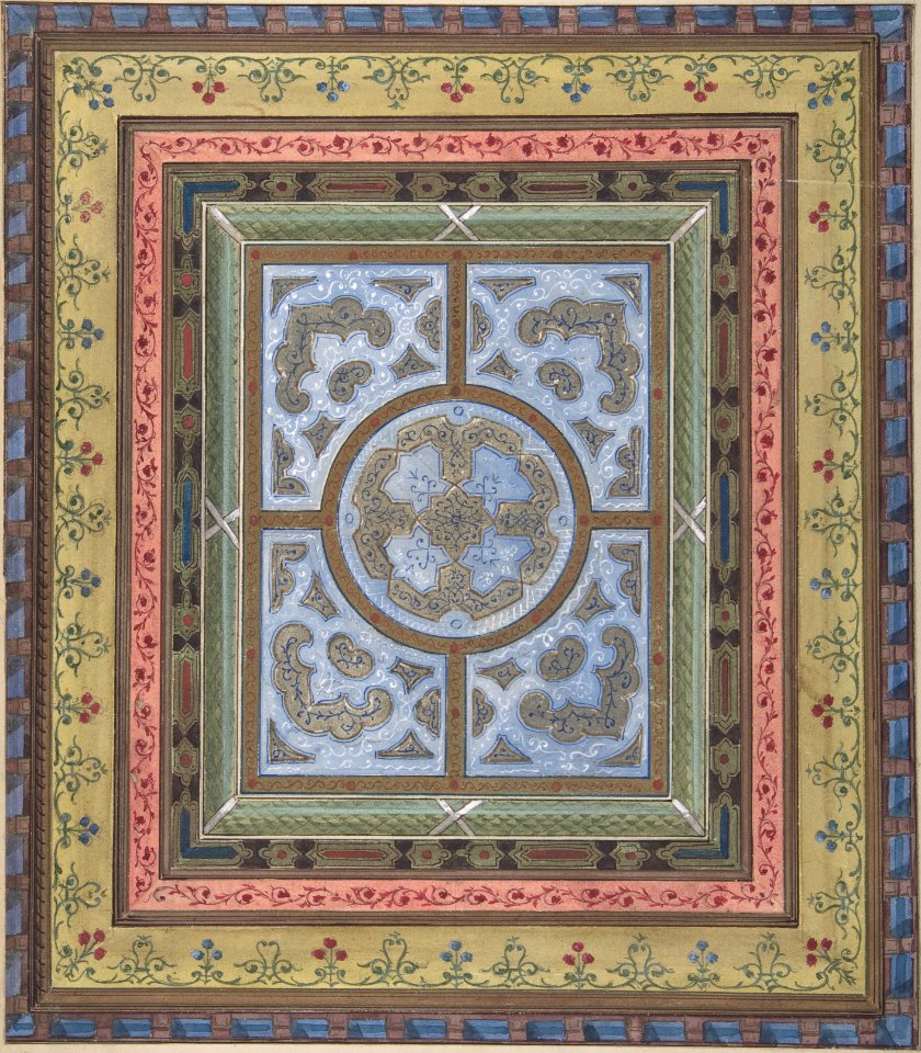 Design for Ceiling with Plant and Arabesque Decoration MET DP807755
