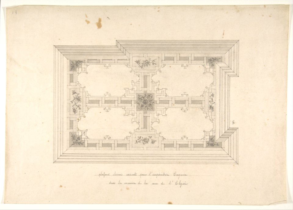 Design for Ceiling in Chinois Style, Empress Eugenie's Hotel MET DP807063