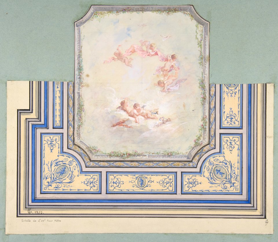 Design for Ceiling with Putti, Hôtel of Doctor Cranchi MET DP811115