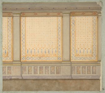 Design for decoration of a wall with painted panels separated by pilasters MET DP811297