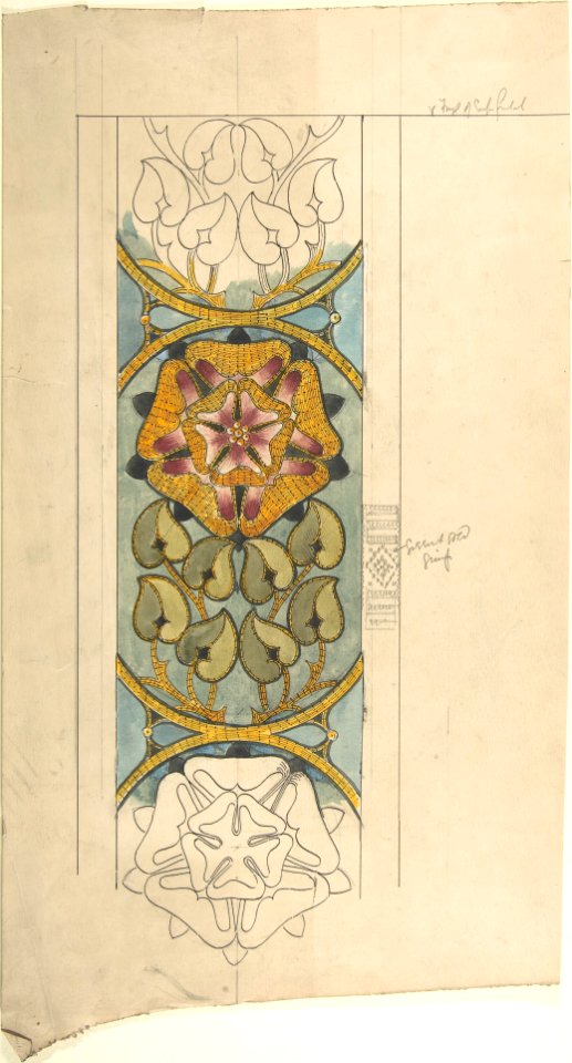 Design for Ecclesiastical Embroidery, Vertical Pattern with Tudor Rose MET DP805735