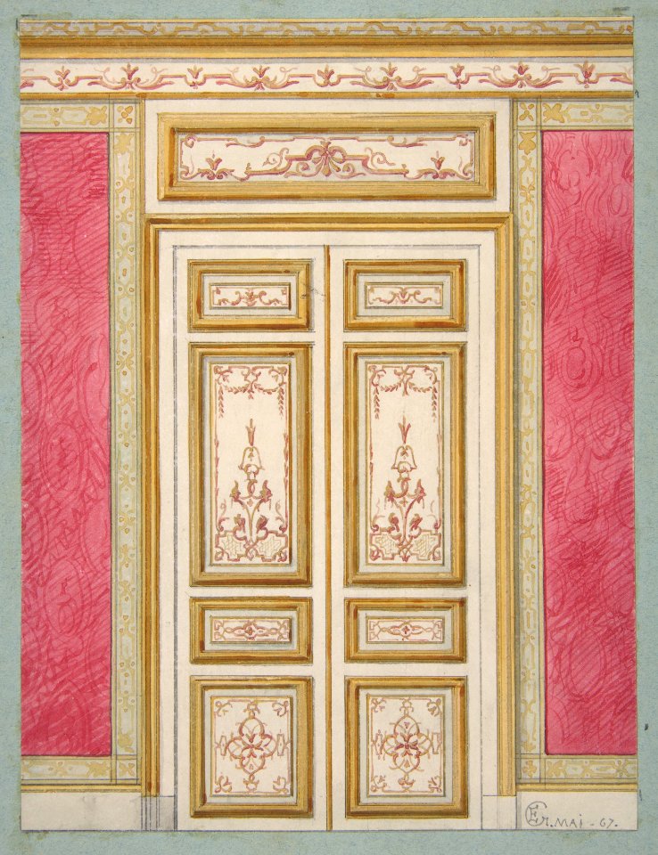 Design for double doors decorated in the rococco style MET DP811419