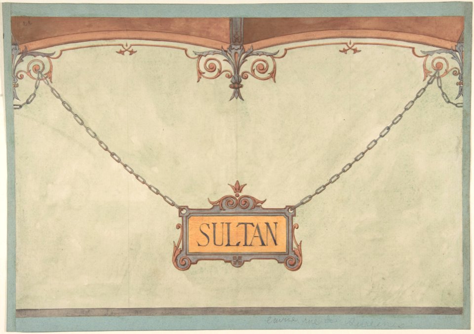 Design for Decorated "Sultan" Plaque for Stable Wall, Hôtel Candamo MET DP806914