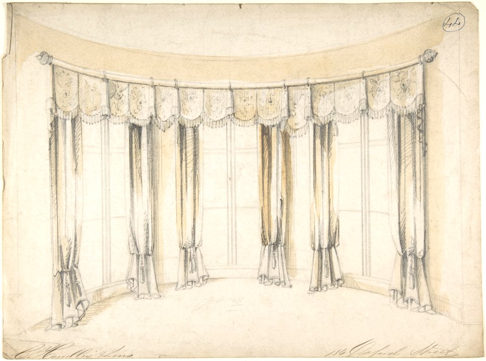 Design for Curtains for Three Windows MET DP804566