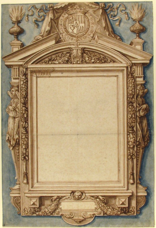 Design for the Frame of a Funerary Plaque with the Coat of Arms of Roger II de Saint Lary, Duc de Bellegarde MET 2002.363