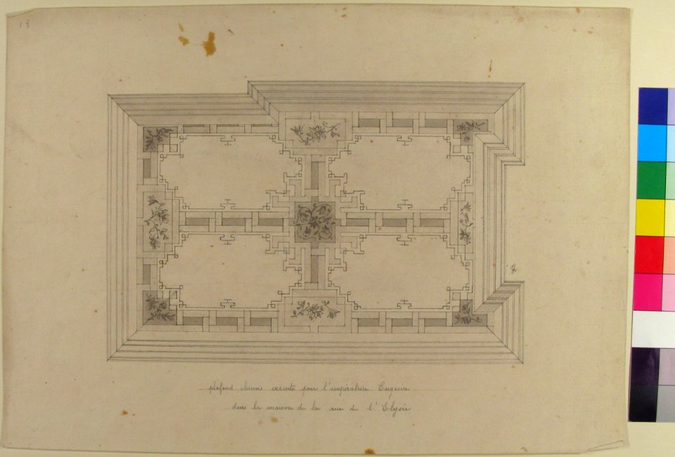 Design for Ceiling in Chinois Style, Empress Eugenie's Hotel MET 67.827.95