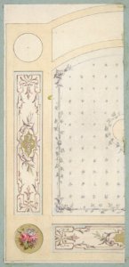 Design for painted decoration of wall or ceiling panels, including the word "Frascati" MET DP811225