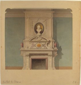 Design for Fireplace in French Renaissance Revival Style MET 49.50.161