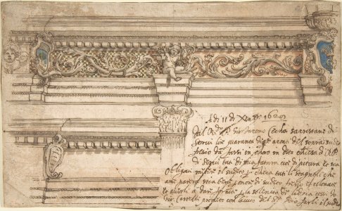 Design for Painted Corner and Frieze of the Choir in the Church of the Servi in Bologna. MET DP809060