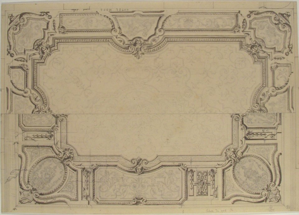 Design for Grand Salon Ceiling, Hôtel Hope MET 67.827.100