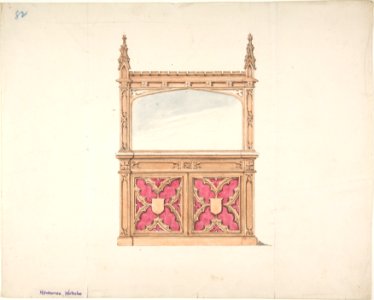 Design for Gothic Style Cabinet with Mirror MET DP807049