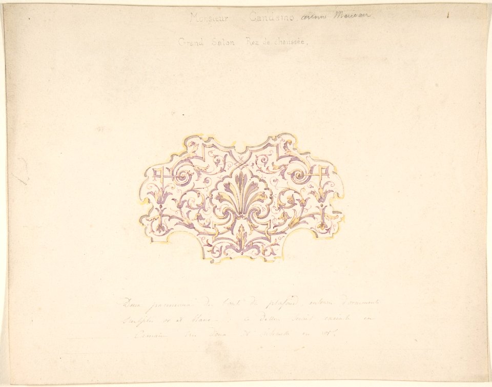 Design for Grand Salon, Ground Floor, Hôtel Candamo MET DP806911