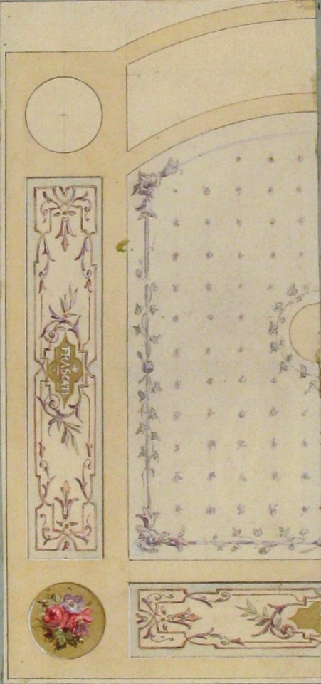 Design for painted decoration of wall or ceiling panels, including the word "Frascati" MET 67.827.203