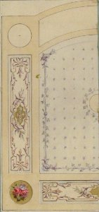 Design for painted decoration of wall or ceiling panels, including the word "Frascati" MET 67.827.203