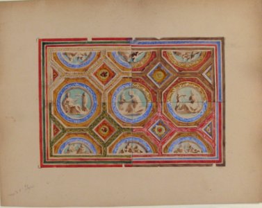 Design for Coffered Ceiling in Four Alternate Color Schemes, Empress Eugenie's Hotel MET 67.827.96