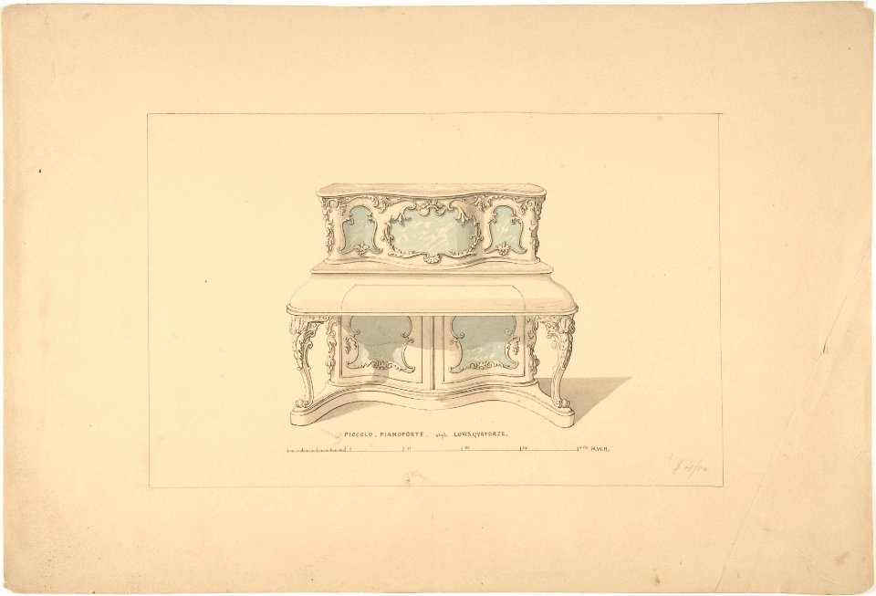 Design for Piccolo Pianoforte, Louis Quatorze Style MET DP805771