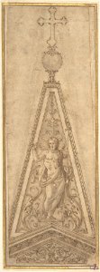 Design for Pediments with the Resurrected Christ surmounted by a Crucifix MET DP801998