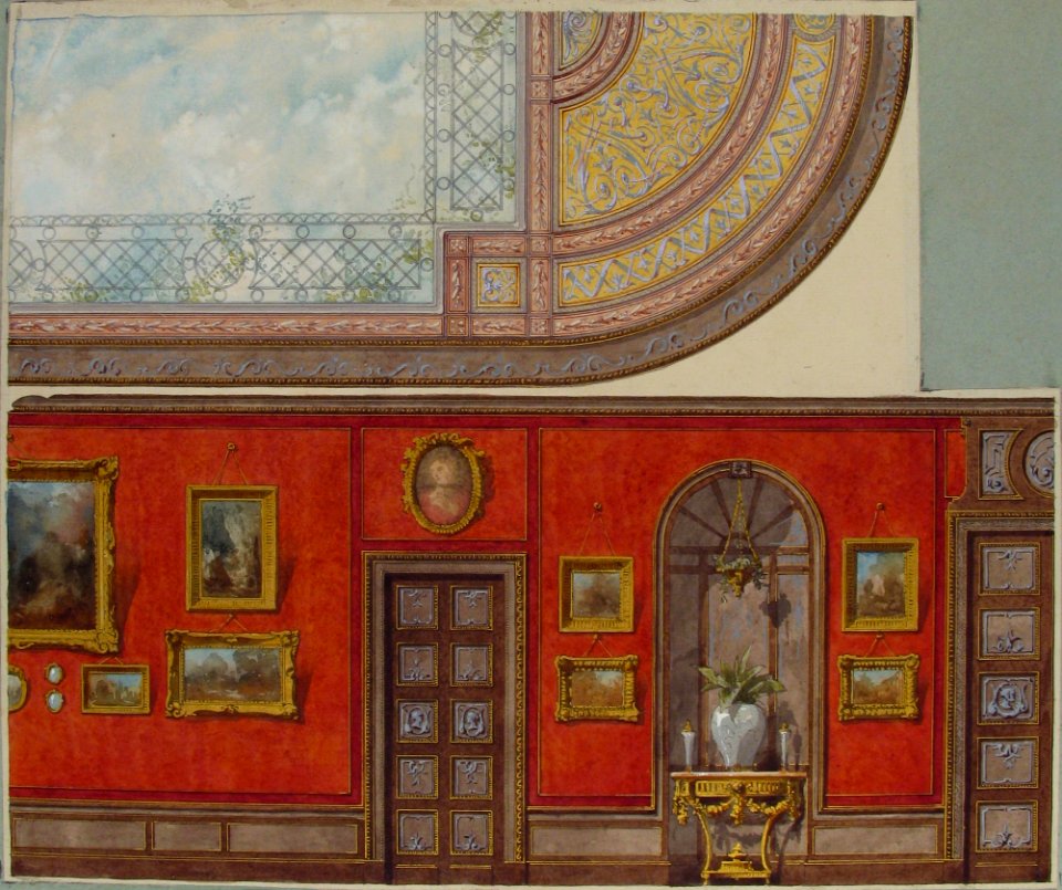 Design for Gallery Elevation and Ceiling, Hôtel Cottier MET 67.827.1