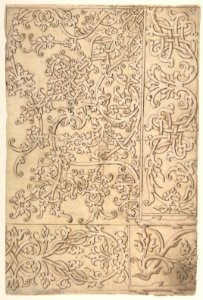 Design for Panels (Textile?) Decorated with Moresque and Knotwork Ornament MET DP810393