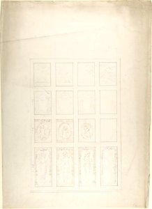 Design for Panelled Ceiling with Figures and Carving MET DP805637