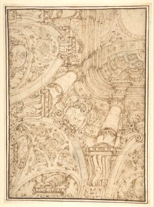Design for One-Quarter of a Ceiling-elaborate Architectural Ornament in Perspective MET DP807888