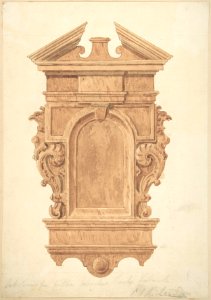 Design for Oak Carving, from the Fireplace, Jerusalem Chamber, Westminster MET DP804896