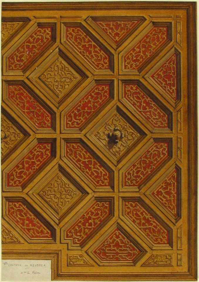 Design for Coffered Ceiling, Mme Païva's Chateau at Neudeck MET 67.827.39