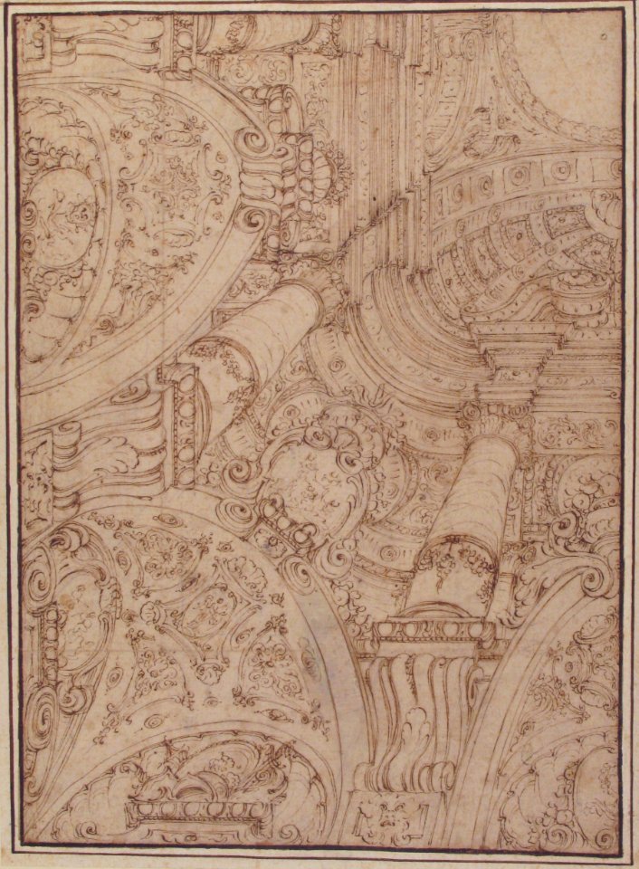 Design for One-Quarter of a Ceiling-elaborate Architectural Ornament in Perspective MET 1971.513.49