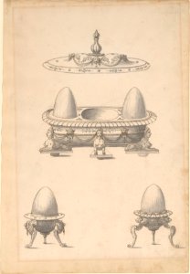 Design for Parade Egg Cups and Combined Egg Cup-Salt Cellar with Lid MET DP224763. Free illustration for personal and commercial use.
