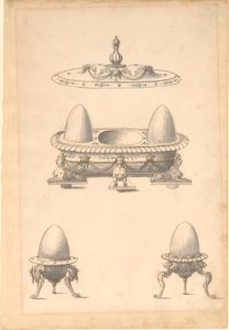 Design for Parade Egg Cups and Combined Egg Cup-Salt Cellar with Lid MET DP224763