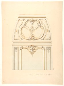 Design for Rococco-style wall and cove ornament in the salon of the Hotel de Luynes, owned by the Duc de Sabran MET DP811579