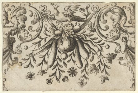 Design for Silverwork with Garlands, Birds, and Grotesque Motifs MET DP837033