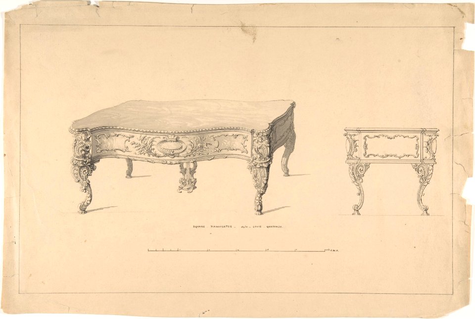 Design for Square Pianoforte, Louis Quatorze Style MET DP805880