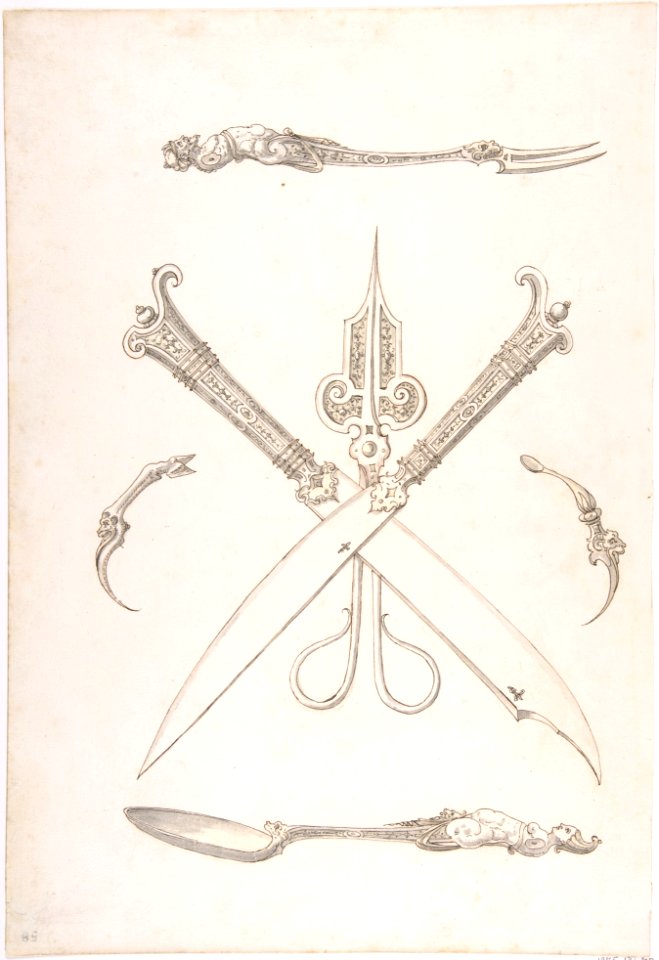 Design for Spoon, Fork, Two Knives (Crossed over scissors), Scissors, Ear Spoon and Toothpick MET DP801826