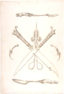 Design for Spoon, Fork, Two Knives (Crossed over scissors), Scissors, Ear Spoon and Toothpick MET DP801826