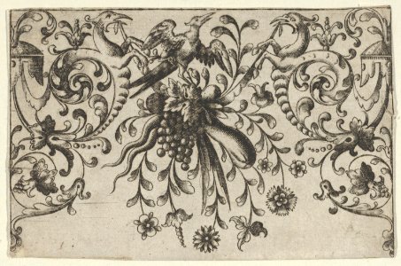 Design for Silverwork with Garlands, Birds, and Grotesque Motifs MET DP837016