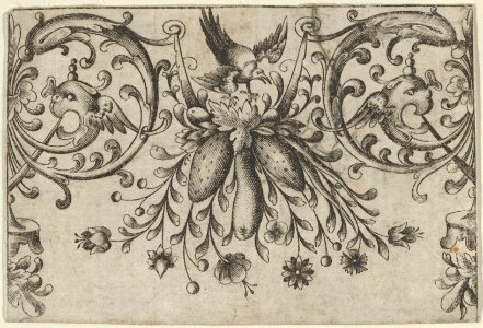 Design for Silverwork with Garlands, Birds, and Grotesque Motifs MET DP837019