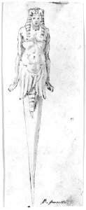 Design for Pointed Utensil with an Egyptian Style Figure on the Handle MET 271689