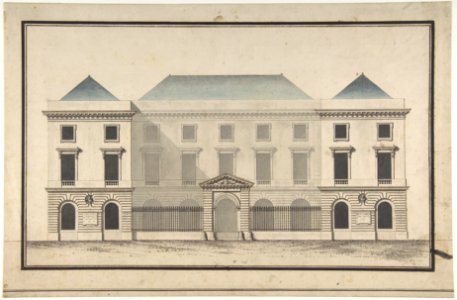 Design for the Collège de France, Paris- Elevation of Court Front Showing Entrance Screen MET DP809680