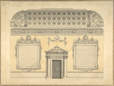 Design for Section of a Rococo Room, with a Coved Ceiling and Ornamented Corinthian Doorway MET DP805930