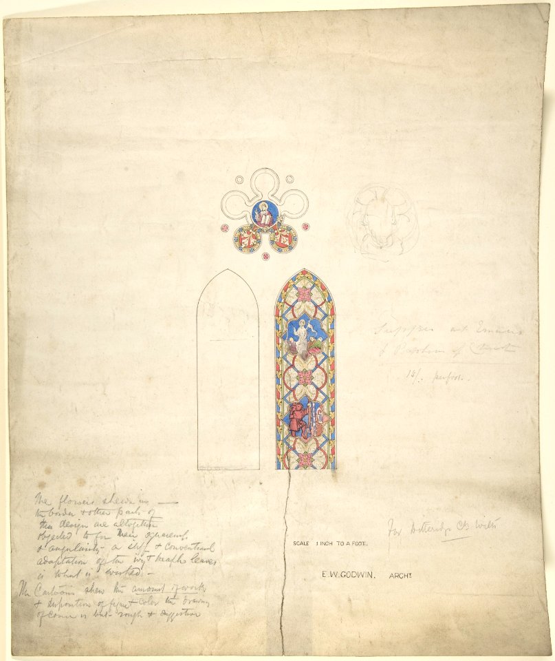 Design for stained glass windows in Ditteridge Church MET DP804299