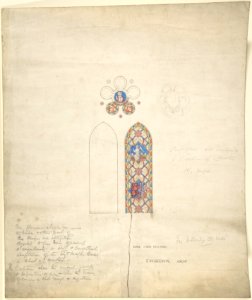 Design for stained glass windows in Ditteridge Church MET DP804299