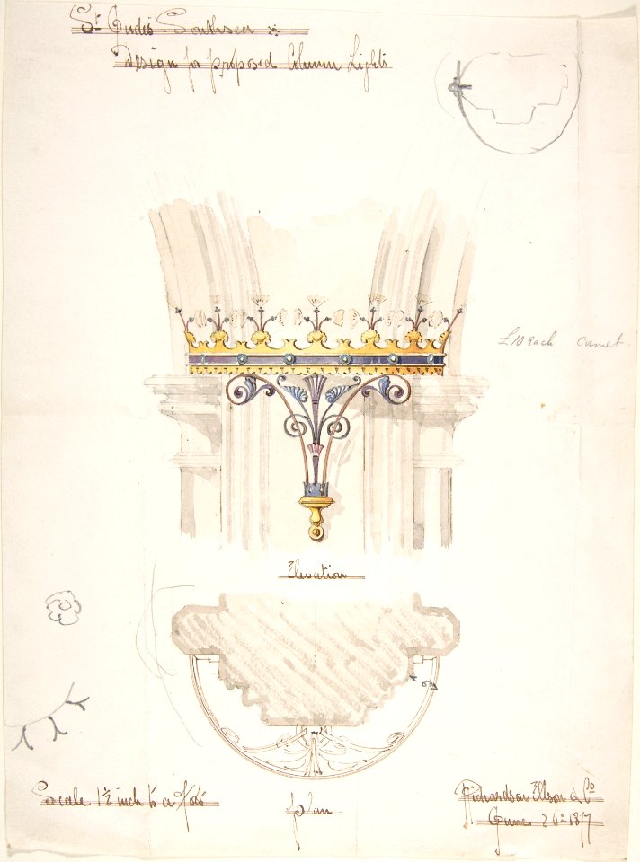 Design for Proposed Column Lights, St. Jude's Church, Southsea MET DP806673