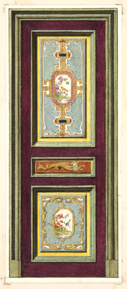 Design for the decoration of a door with Chinese motifs MET DP811558