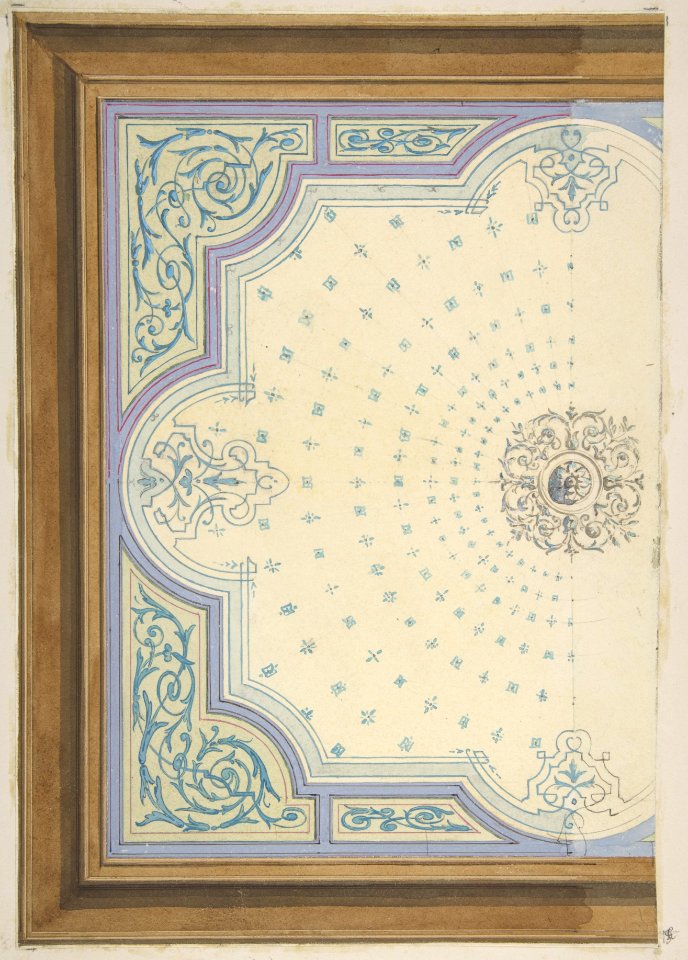 Design for the decoration of a ceiling with strapwork and rinceaux MET DP811304